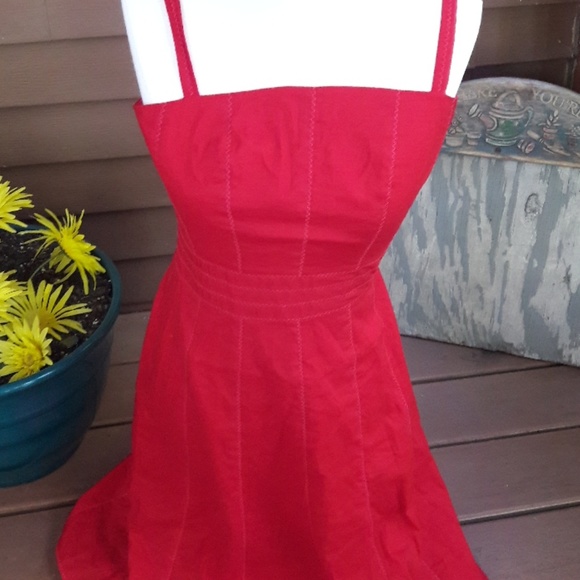 Ann Taylor straps red dress size 4 - Picture 2 of 5
